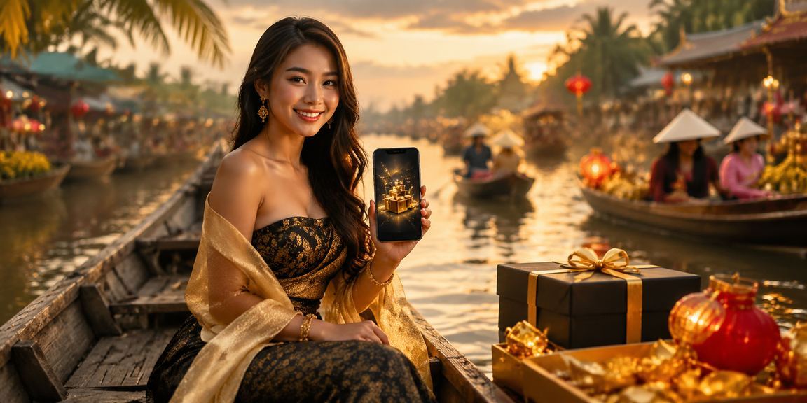 Người dùng vùng Mekong trải nghiệm casino và nhận voucher ưu đãi qua ứng dụng di động trong không khí lễ hội