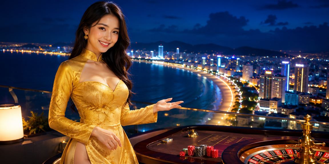 Cô gái áo dài tại Quy Nhơn sử dụng ứng dụng casino trên điện thoại với giao diện hiện đại